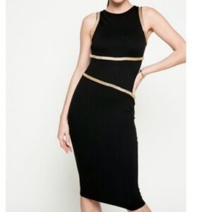 NWT MARCIANO GOLD EMBELLISHED PENCIL DRESS